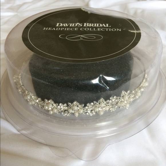 David’s Bridal Tiara with crystals and pearls
